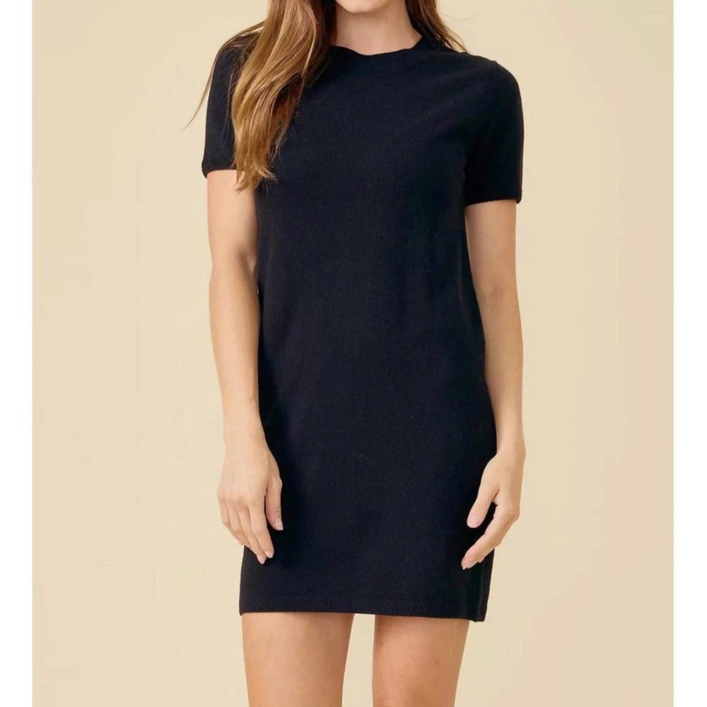 NWT One Grey Day OGD Revolve Kadri Cashmere Tee Dress in Black Size XS